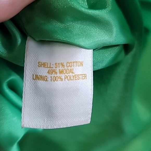 Kate Spade Bonnie Green and White BotanicalFloral Ruffle Dress sz small - Picture 9 of 9